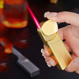 New Rotary Ignition Rocker Arm Lighter Zinc Alloy Delicate Mini Windproof Red Flame Lighter