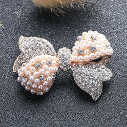 Brooches Ladies Novelty Vintage Pin Exaggerated Bow Corsage Alloy Rhinestone Pearl Brooch Women's Suit Coat Banquet Dress Decoration