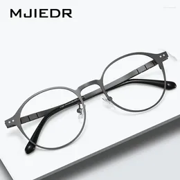 Sunglasses Frames MJIEDR Titanium Glasses Frame Men Women Retro Round Prescription Eyeglasses Fashion Myopia Optical Eyewear Preservative