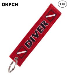 Jewelry Keyrings Remove Before Flight Key Chain Black Embroidery Jewelry Key Holder PK00013480066