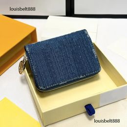 Designer Wallet Men's Women Denim Zipper Purse card holder With logo Classic Interior Slot Pocket Women's Pass Pocket Travel Wallet Coin Wallet With Original box