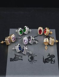 Luxury Designer Earrings Mens Hip Hop Jewellery Iced Out Diamond stud Earring Style Fashion Earings Gold Silver Women Accessories New9046697