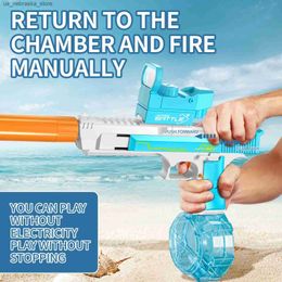 Sand Play Water Fun Electric Gun Large Capacity Long Range Repeating Pistol Automatic Summer Blaster Sprinkler Toys for Boys 240422 Q240408