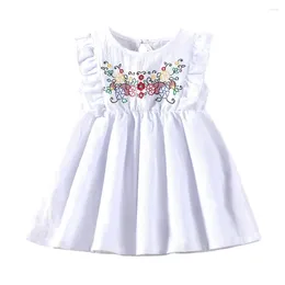 Girl Dresses Cute Baby Girls Summer Dress Sleeveless Embroidery Infant Cotton Kids Party Sundress Clothes Toddler Fashion Skirts