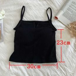 Women's Tanks Sexy Solid Colorole Underwear Sleeveless For Women Summer Tube Tops Black Girls Soft Bustier Lingerie Tank V-neck Top Vest