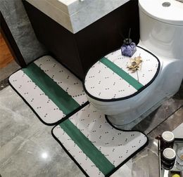 Luxurious designer Bathroom 3 Piece Set Bath Mat and Toilet Rug Water Absorbing Antiskid Entrance Floor Mats5959616