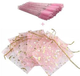 Eyelashes Package Butterfly Star Shaped Drawstring Organza Pouches Creative Eyelash Packaging With Mascara Wands Makeup Brush7406873