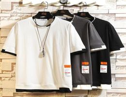 Men039s TShirts Summer Short Sleeves Harajuku Korea Fashion White Tshirt Streetwear One Piece Hip Hop Rock Punk Men Top Tees 9208034