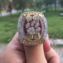 Real photo 2018 2019 Clemson Tigers Final National Championship Ring Fan Men Gift Wholesale Drop Shipping3978213