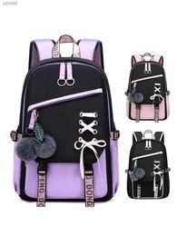 Backpacks Adolescent cute backpack shoulder bag made of nylon fabric for girls large capacity and splash proof WX