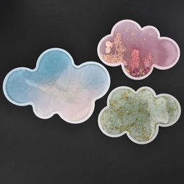 Jewellery Tray Cloud Storage Tray Sile Mould DIY Resin Plaster Cement Gift Casting Mould Round Cloud Shape Coaster Home Decor Resin Mould