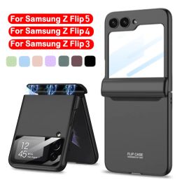 Cases Flip5 Flip4 Flip3 Magnetic Case For Samsung Galaxy Z Flip 5 3 4 5G Full Protection Magnet Hinge Luxury Cover Camera Lens Shell