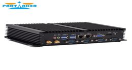 Partaker I2 Industrial Fanless Mini PC with 4 COM Dual Lan Black Colour Intel Celeron 1037u I5 3317u Processor7444032