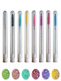 Disposable Eyelash Brush Separate Tube Design Reusable Diamond Charming Colourful Bottom Mascara Eyebrow Brush Stick Tube8854179