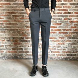 Men's Pants Mens spring pants dresses new casual pants business elastic slim fit pants dresses and fashionable mens clothing J240507