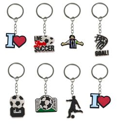 Key Rings Football Keychain For Goodie Bag Stuffers Supplies Couple Backpack Chains Women Keyring Classroom School Day Birthday Party Otaqs