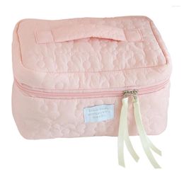 Cosmetic Bags Quilted Flower Toiletry Bag Large Capacity Make Up Cute Portable Multifunction Fashion Soft Casual For Weekend Vacation