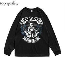 American Heavy Metal Rock Extreme Band Album Printed Long Sleeved T-Shirt Loose Pure Cotton Unisex Y2k 996