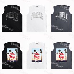 Purple Brand Mens T Shirts Summer Casual Tank Tops Designer Letter Sleeveless Tshirt Clothing