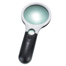 4 LED Light 45X Magnifying Glass Lens Mini Pocket Handheld Microscope Reading Jewelry Loupe Handheld Magnifiers