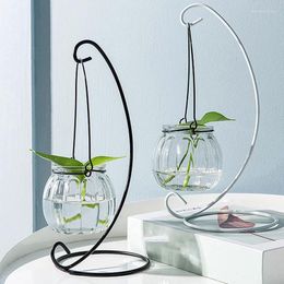 Vases Creative Hanging Glass Vase Transparent Flower Plant Pot Holder Hydroponic Terrarium Container Home Garden Decoration Crafts