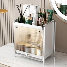 Storage Boxes Dustproof Cosmetic Box Makeup Cabinet Desktop Sundries Organiser Bathroom Skincare Rack Light Luxury