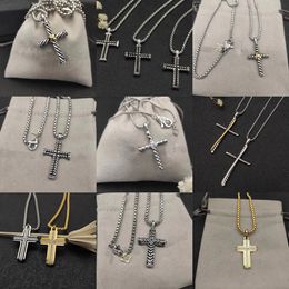 DY Fashion Classic Design Necklace Cross Necklace with Diamond Necklace Gothic Retro Style Necklace Dark Style Necklace Celtic Cross Daily Wear Holiday Gifts