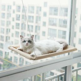 Cat Beds Furniture Sturdy window installed cat bed sun seats nest scraping tree hammock cat supplies kitten climbing frame pet accessories d240508