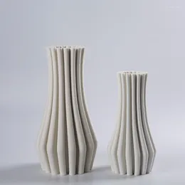 Vases Ceramic Vase Abstract Geometric Ornaments Stripe Three-dimensional Porcelain Handicrafts Flower Home Decoration Accessories