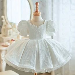 Christening dresses Princess Big Bow Cute Child Picture Childrens Birthday Party Newborn Christmas Children Baptist Baby Girl Summer Dress Q240507