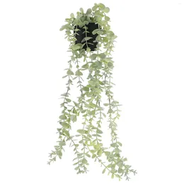 Decorative Flowers Artificial Potted Plant Indoor Rattan Hanging Fake Vine Pendant Fence Decor Plastic