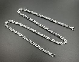 Hip Hop Fashion Stainless Steel Men Necklace Chain Link Byzantine chain Tennis Chain Cubin Link Bar 2020 Body Jewellery Whole7294561