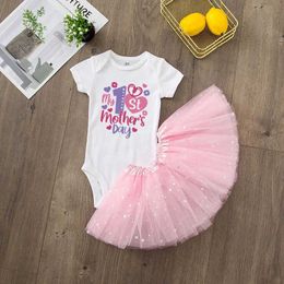 Girl's Dresses My first Mothers Day baby costume for young girls Mothers Day Tutu dress set baby shower gift for girls my first Mothers Day Tutu dressL2405