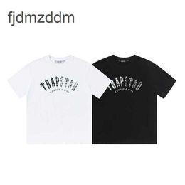 Men's and women's trends Designer fashion Trapstar Arched Font with Clear Back High-quality Unisex Short Sleeved T-shirt