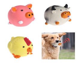 Pet Squeak Toys Cats Dogs Balls Cute Pig Cow Chicken Squeaker Latex Chew Bite Teeth Cleaning Pet Supplies C421790028