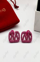 Fashion Purple Initial Studs Diamond Letters Luxury Love Earring Designer Jewellery Outdoor Gifts Earrings V 925 Silver Stud With Bo2429150