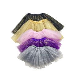 Baby Tutu Tulle Skirts glitter Ballet Stage Skirts Princess fashion girls puffy skirt mini soft tutu dress