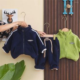 Clothing Sets Boys Thick Winter Children Cotton Velvet Jackets Pants 2pcs Tracksuits For Baby Warm Suit Kids Outfits 1 To 6 Year