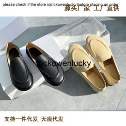 the row The Grade Row Lefu Single Shoes Flat Sole Round Toe Comfort Cowhide Workplace Small Leather Shoes French Women's Single Shoes DTMD