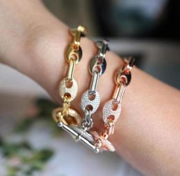 Bangle TIRIM Women039s Accessories Cubic Zircon Link Chain Bracelet For Women 205cm Fashionable Hand Jewellery Hip Hop Party59867293811237