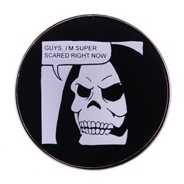 Guys Im Super Scared Right Now Enamel Pin Mental Disorders Brooch Novelty Badge Fashion Jewellery Decor