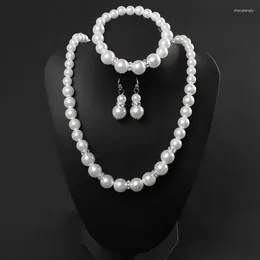 Necklace Earrings Set Sansango Elegant Imitation Pearl Bracelet Jewellery Trendy For Women Wedding Party Gifts