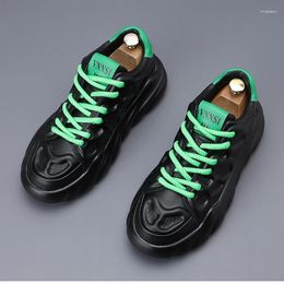 Casual Shoes Designer Men's Fashion White Black Thick Bottom Lace Up Male Walking Clunky Sneakers