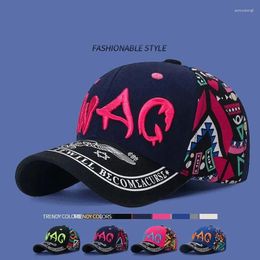 Ball Caps Spring Summer Printed Cap Ladies Korean Baseball Casual Fashion Letter Embroidery Outdoor Sunscreen Sun Hat
