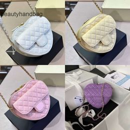 Chanells CChanel Chanelllies CF Heart quality Bag 5A bag Mini pink Shoulder Women Pure Vintage Hardware Cloudy mini real Leather Fashion Five Colours Niche high sense