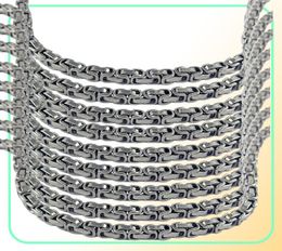 New arrival Silver Thick Link Chain fashion Byzantine Necklace Stainless Steel Mens Chains Jewellery Long Necklace45mm width6212138