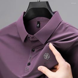 Men's Polos 2024 Thin Business Casual Polo Shirt Fashion Simple Breathable Lapel T-shirt