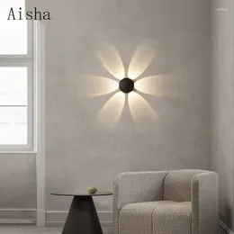 Wall Lamp Minimalist Black Nordic Art Bedroom Living Room Background Decoration Sconces Staircase Corridor LED Home Fixture