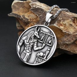 Pendant Necklaces Vintage 316L Stainless Steel Lucifer With Anubis For Men Women Egypt Mythology Jewellery Gifts Drop