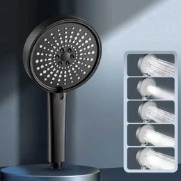 Bathroom Shower Heads Large Round 5 Modes Shower Head High Pressure Portable Showerhead Save Rain Artichoke Bathroom Faucet Accessories Set Toilet